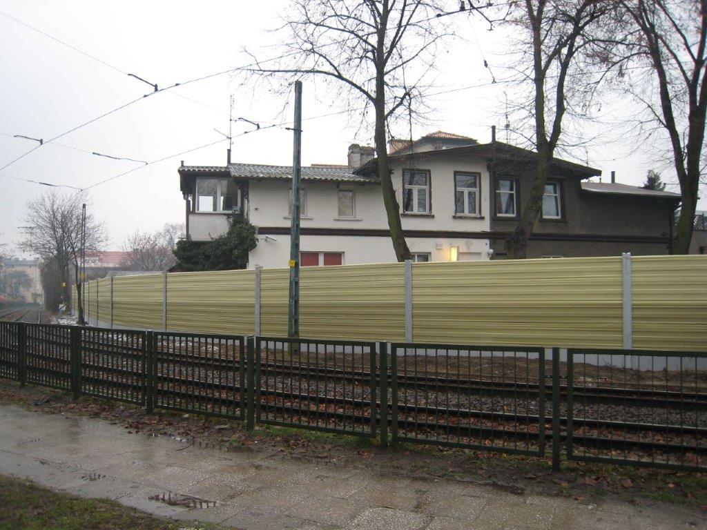 Ekrany akustyczne linia tramwajowa Gdańsk Oliwa